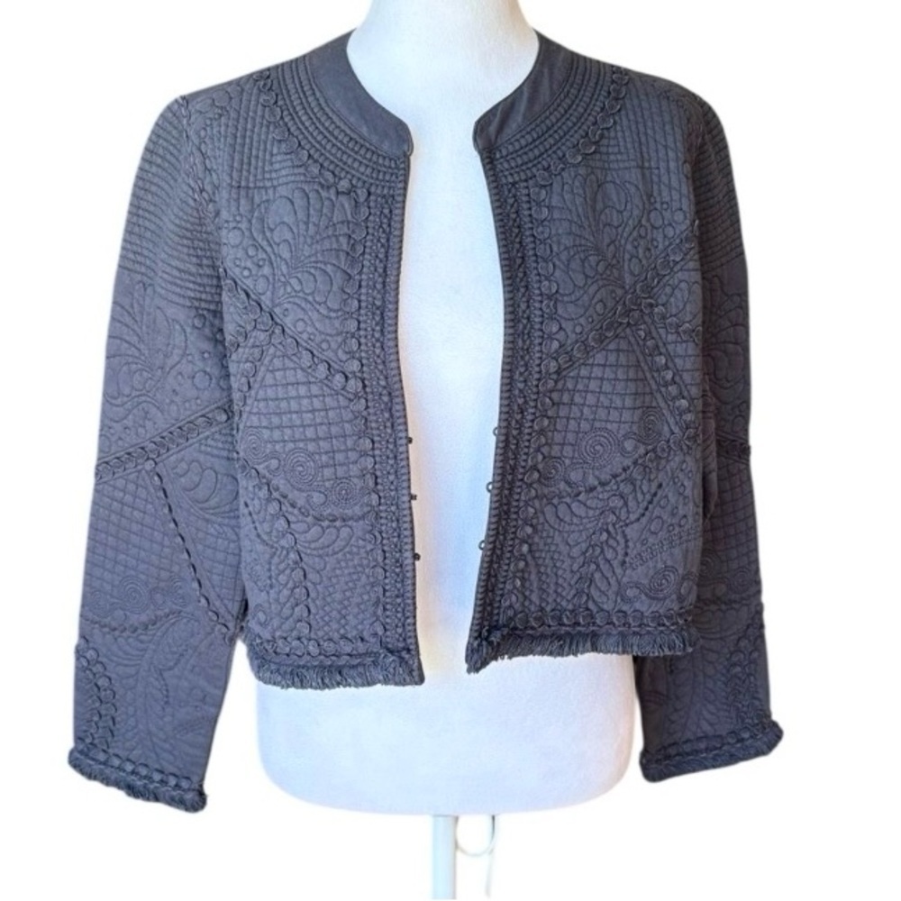 Soft Surroundings - NEW -Rishi Quilted Bolero Jacket. Medium Color: Dusty Indigo